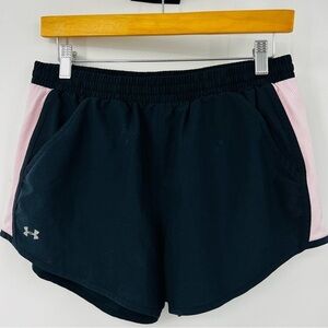 Under Armour Women's Black and Pink Running Exercise Outdoor Shorts Size Medium